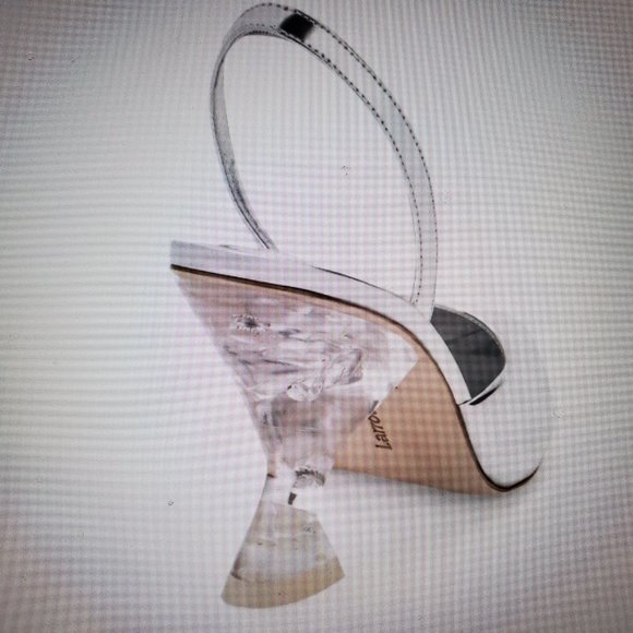 Larroude Gaga Silver Slingback Pumps | Transparent Sculptural Heel - Picture 4 of 6